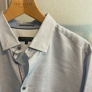 Ted Baker LS Thin Cotton L.Blue Woven